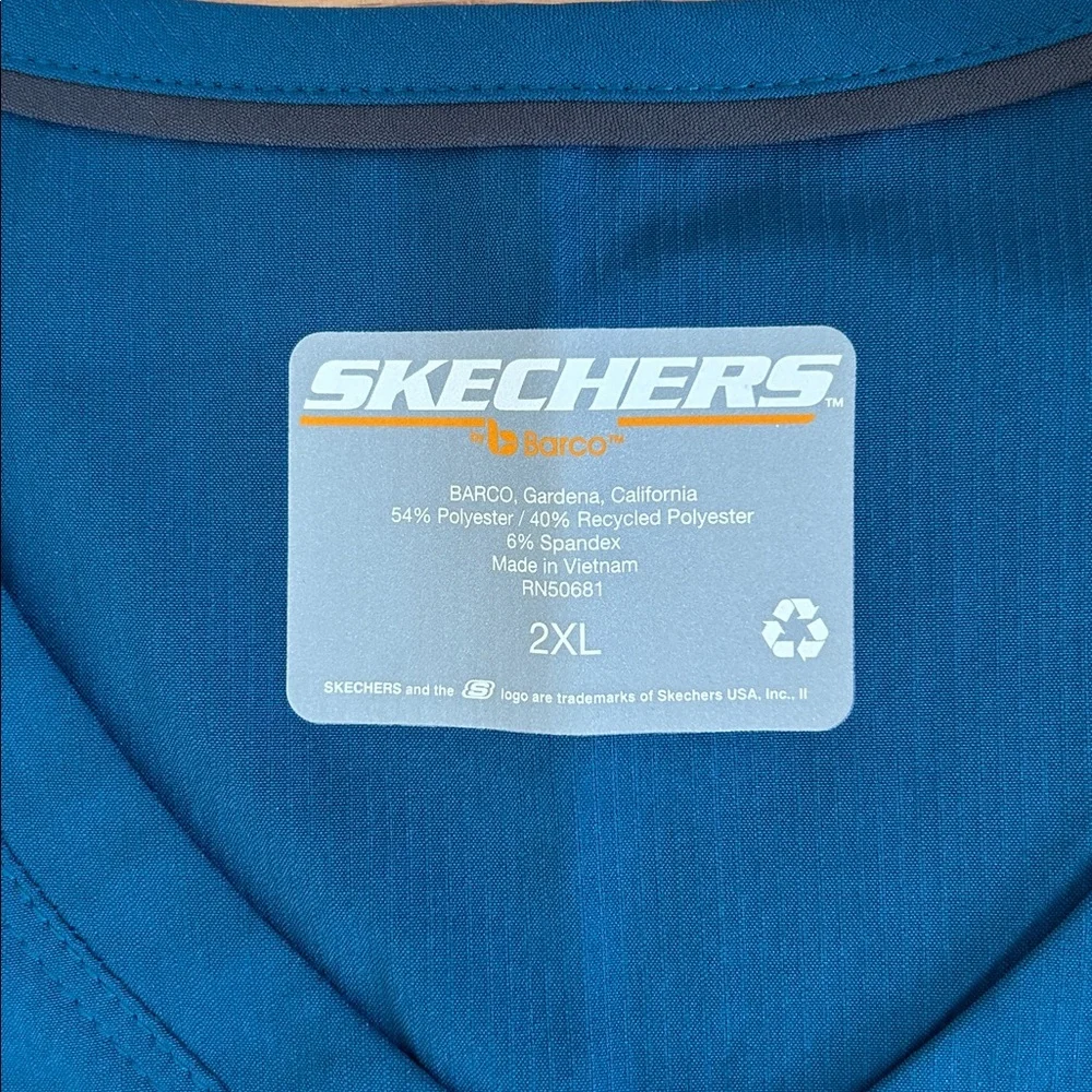 Skechers Blue V-Neck Top - Picture 2 of 5